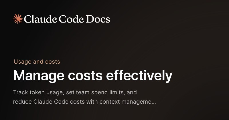Manage costs effectively - Claude Code Docs